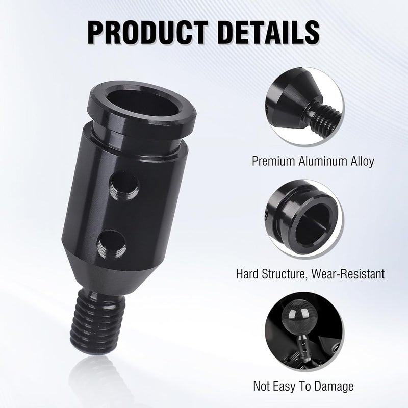 ANDO RACING Universal Gear Shift Knob Adapter 10x1.5,Aluminum Alloy Shifter Knob Adapter,Gear Shift Adapter for Non-Threaded Manual Shifters M10x1.5(Black) - Image 2